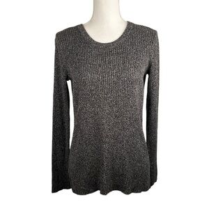 H&M Black & White Knit Long Sleeve Crew Neck Sweater Size Small